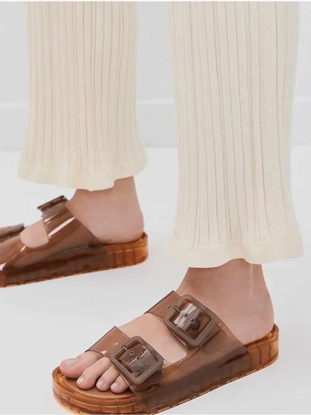 NIB Dolce Vita Julio Slide Sandals in Whiskey Vinyl size 6